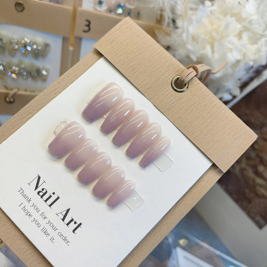Pegatinas de Uñas Degradado Taro - Acabado Profesional Hecho a Mano