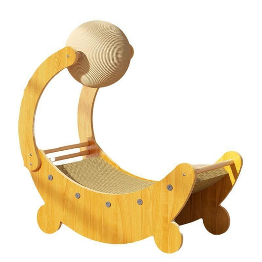 Tabla Rascadora para Gatos con Forma de Luna y Pelota Interactiva - Image 5