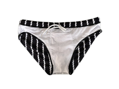 Traje de Baño Deportivo Rayas Verticales Cintura Baja para Competencia - Image 2