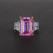 Sapphire Rectangle Beautiful Plateado Jewelry Rosado 5