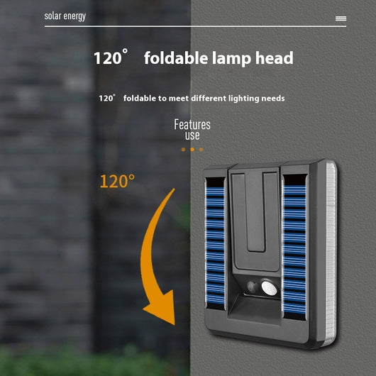 Lámpara Solar Inteligente Plegable para Muro Exterior con Sensor de Movimiento