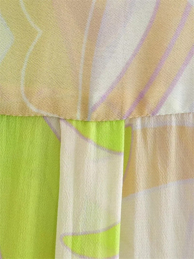 Conjunto Retro Francés para Primavera y Verano: Blusa Estampada y Pantalón Recto - Image 9