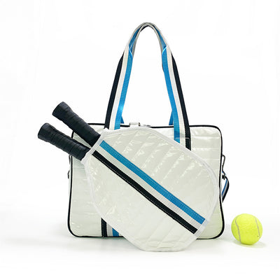 Bolsa Deportiva Tenis Crossbody a Rayas con Bandolera - Image 15