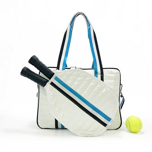 Bolsa Deportiva Tenis Crossbody a Rayas con Bandolera - Image 15
