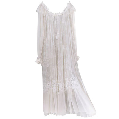 Pijama Camisón de Encaje Sexy Primavera Otoño Princesa Dulce - Image 2