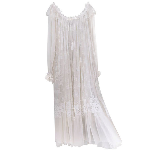 Pijama Camisón de Encaje Sexy Primavera Otoño Princesa Dulce - Image 2