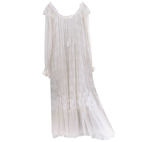 Pijama Camisón de Encaje Sexy Primavera Otoño Princesa Dulce