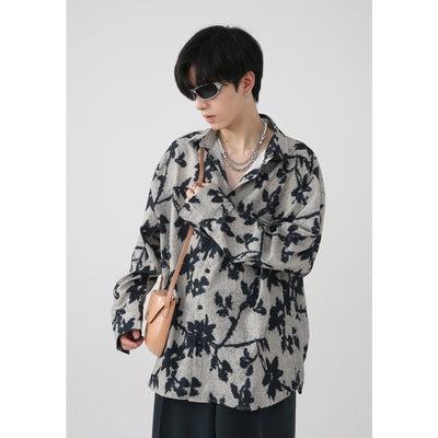 Camisa Vintage Jacquard Contraste Efecto Desgaste Manga Larga - Image 13