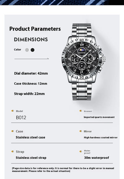 Reloj de Cuarzo Luminoso Impermeable para Hombre - Elegancia Profesional - Image 16