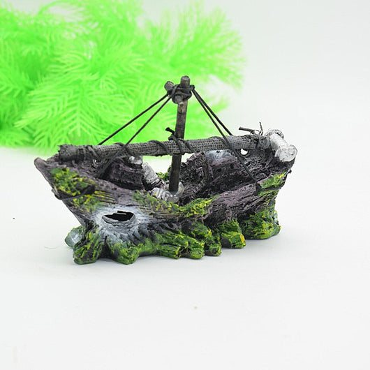 Decoración de Acuario Barco de Red - Paisaje en Miniatura para Peceras - Image 3