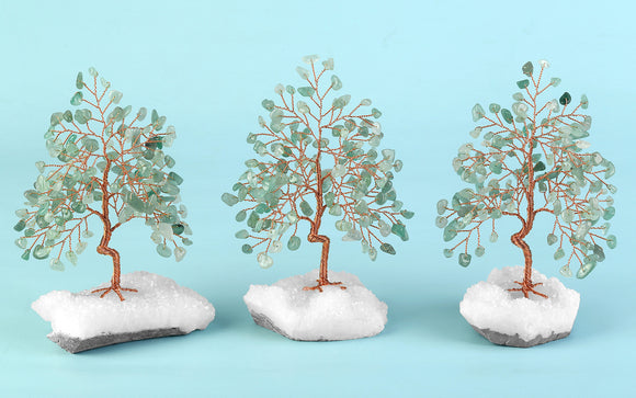 Árbol de Cristal Blanco Miniatura con Base de Grava - Adorno Decorativo