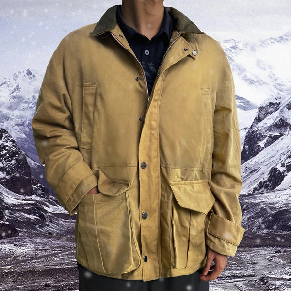 Chaqueta Casual Retro Japonesa para Hombre con Múltiples Bolsillos