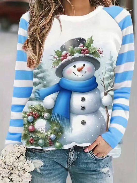 Suéter Largo para Mujer con Patrón de Muñeco de Nieve - Image 17