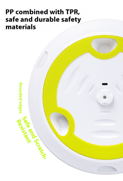 Electric cat toy with white and lime green base, feather attachment, and two replacement feather heads. - Image 11