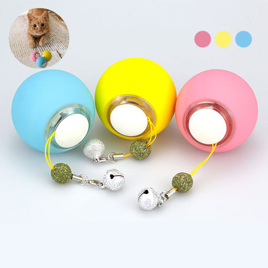 Light blue pet toy ball with a smooth finish and silver-toned accents, designed for interactive play. - Image 11
