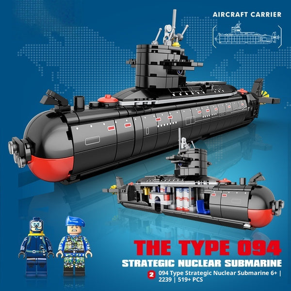 Submarino Nuclear Militar - Bloques de Construcción Educativos para Niños