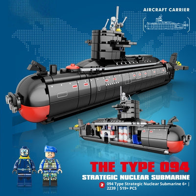 Submarino Nuclear Militar - Bloques de Construcción Educativos para Niños