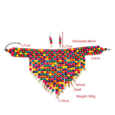 Collar Étnico de Cuentas de Madera - Diseño Europeo y Americano - Image 11