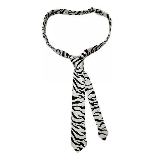 Camisa Estampado Cebra Leopardo con Corbata para Estudiantes