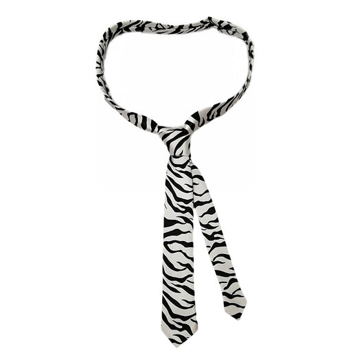 Camisa Estampado Cebra Leopardo con Corbata para Estudiantes