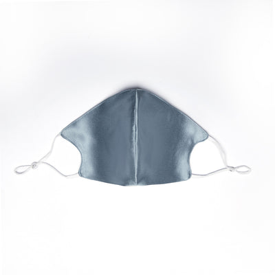 Wine red silk face mask with adjustable white ear loops, designed for breathable comfort and dust protection. - Image 3