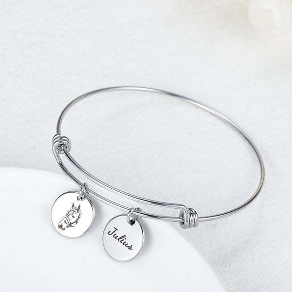 Pulsera Colgante Foto Mascota Disco Personalizado - Nombre Gatito