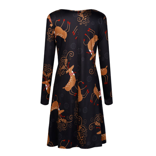 Vestido Navideño Estampado Flores Multicolor para Mujer - Image 6