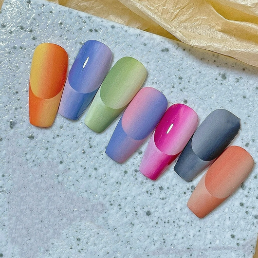 Esmalte de Uñas Degradado Bicolor Efecto Espejo Francés