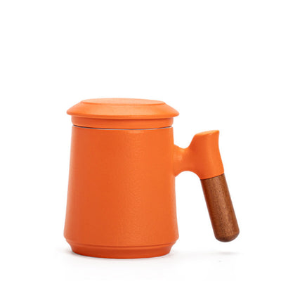 Taza de Cerámica con Filtro de Té y Asa de Madera - Image 7