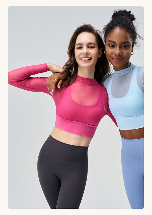Playera Deportiva Reductora de Malla para Mujer - Manga Larga Transpirable de Secado Rápido - Image 15