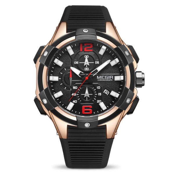 Reloj Deportivo Multifunción con Calendario Grande, Resistente al Agua y Correa de Silicona