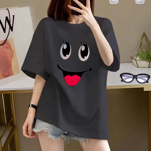 Playera Estampada de Algodón con Diseño Cartoon para Mujer - Image 2