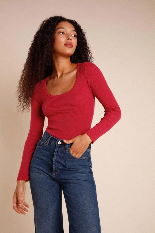 Suéter Tejido Cuello Amplio Manga Larga para Mujer - Image 4