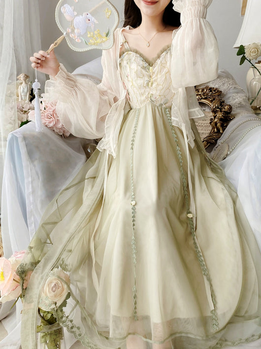 Vestido Elegante con Encaje de Hada y Patchwork de Malla - Image 10