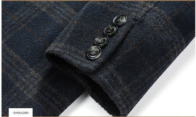 Cortavientos de lana a cuadros para hombre - Image 8