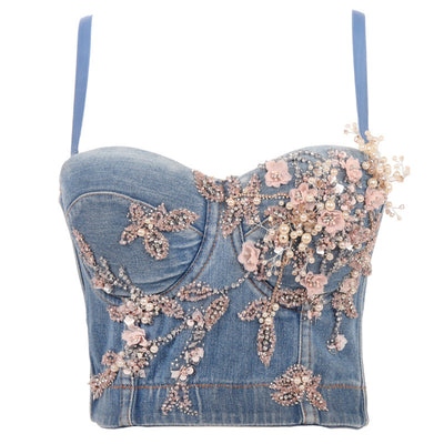 Chaleco Denim Corto Multicolor con Envolvente de Pecho - Image 7
