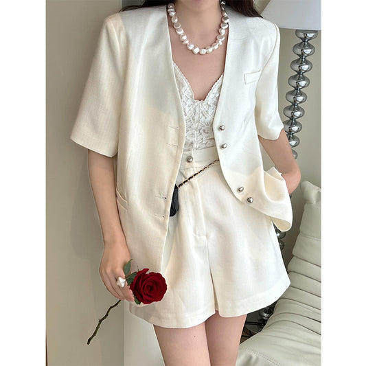 Traje Ejecutivo Mujer Cuello en V - Diseño Minimalista de Alta Moda