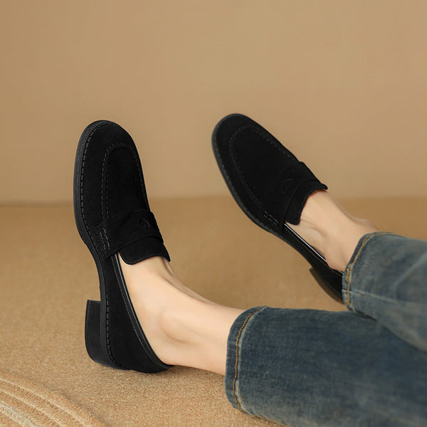 Zapatos de Tacón Grueso en Gamuza de Oveja para Primavera - Image 3