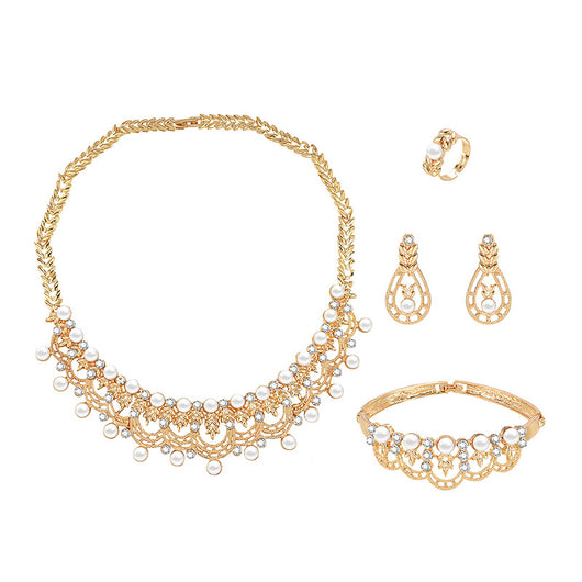 Juego de Collar y Aretes de Aleación Elegante - 4 Piezas - Image 2