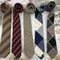 Corbata Escolar Británica de Invierno - Algodón Lino a Rayas Marrón con Cuadros