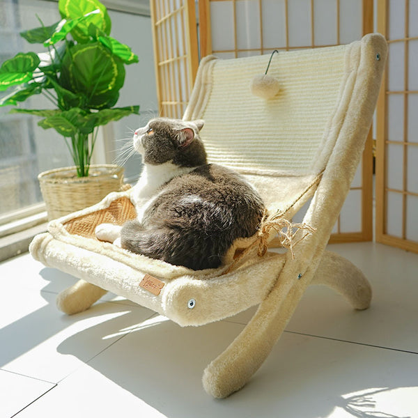Sofá Cama para Gatos con Zona de Asoleamiento