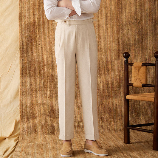 Pantalón Lino Algodón Cintura Alta Recto Casual - Image 7