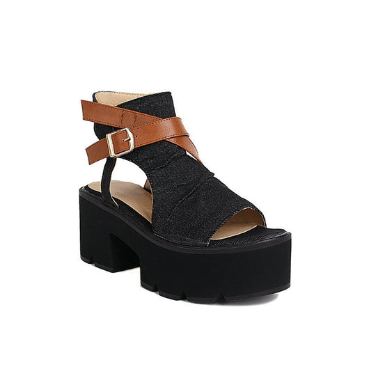Sandalias de Denim para Mujer con Tira de Anillo y Punta Abierta - Image 7