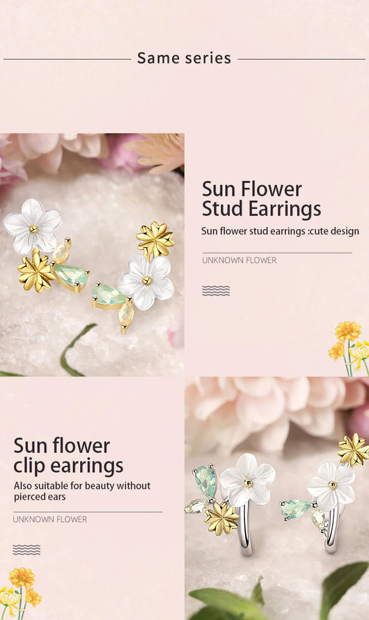 Aretes de Botón Floral Weiming - Diseño Elegante en Flor - Image 11