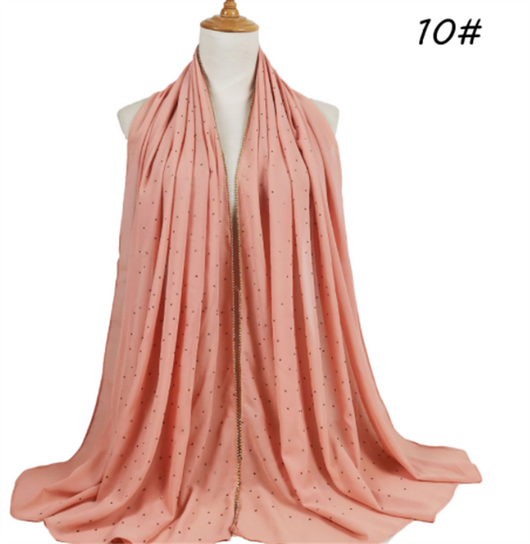 Pañuelo de Gasa Perla con Cuentas 70x180cm - Elegancia Versátil - Image 33