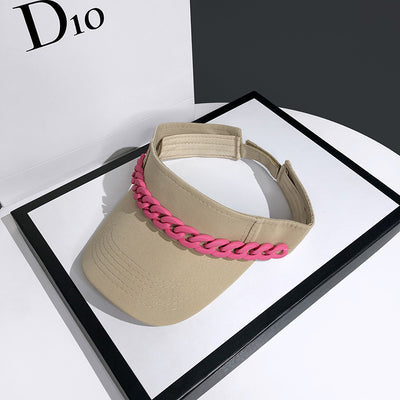 Gorra de Red Vacía con Cadena Dorada - Protección Solar Estilo Verano - Image 3