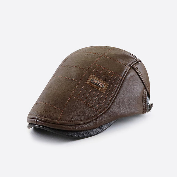 Gorra de Cuero PU Forrada en Fleece - Cálida y Versátil