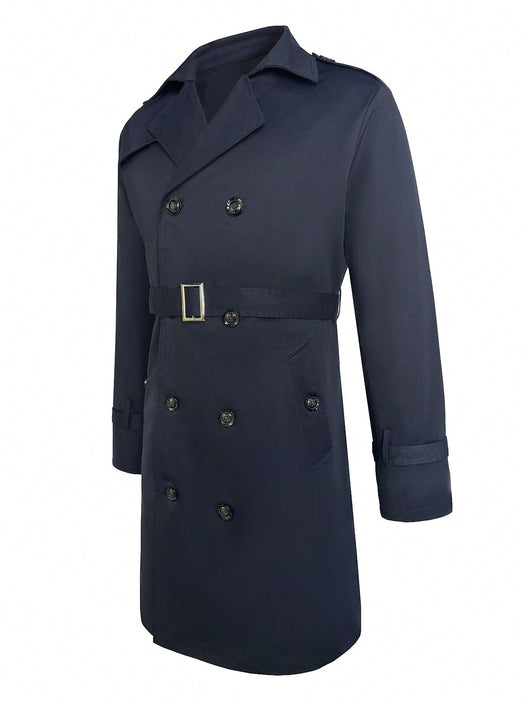 Abrigo Trench Doble Botonadura Casual para Hombre - Image 15