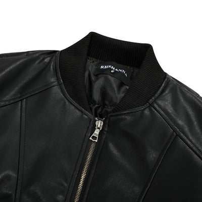 Chaqueta de Cuero PU y Algodón - Estilo Urbano Minimalista para Invierno - Image 2