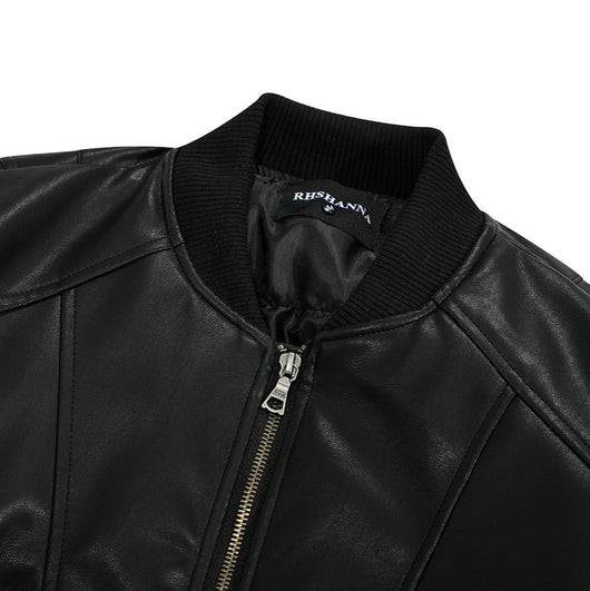 Chaqueta de Cuero PU y Algodón - Estilo Urbano Minimalista para Invierno - Image 2